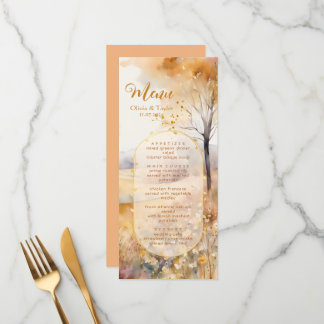 Rustic Autumn Terracotta Earth Tones Wedding Menu