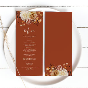 Rustic Autumn Terracotta Wedding Menu