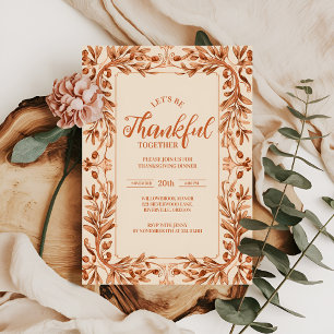 Rustic Autumn Thanksgiving Celebration Invitation
