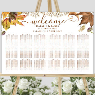 Rustic Autumn Wedding 18 Table Seating Poster