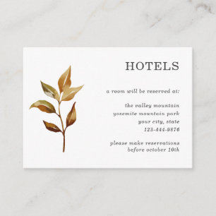Rustic Autumn Wedding Hotel Details Enclosure Card