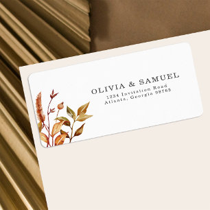 Rustic Autumn Wedding Personalised Return Address