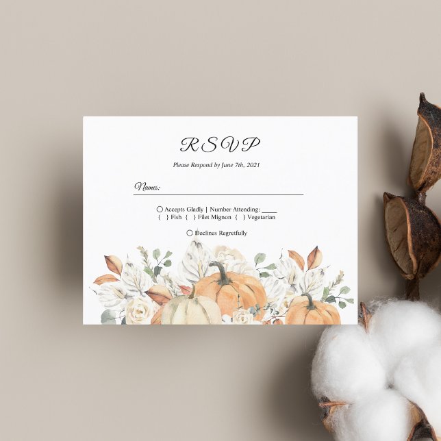 Rustic Autumn Wedding RSVP Postcard | Watercolor  (Creator Uploaded)
