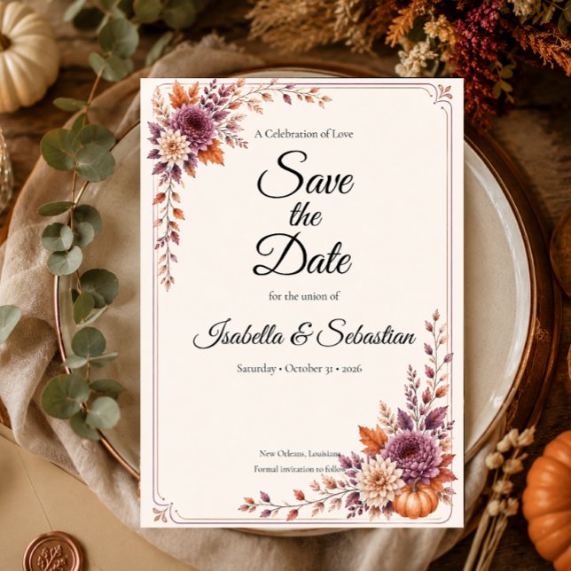 Rustic Autumn Wedding Save The Date (Creator Uploaded)