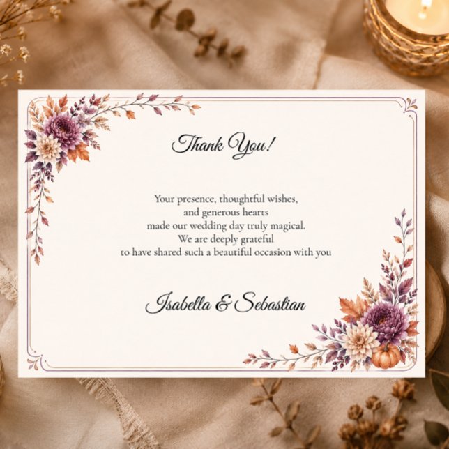 Rustic Autumn Wedding Thank You Card (Creator Uploaded)