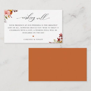 Rustic Autumn Wedding Wishing Well Enclosure Card