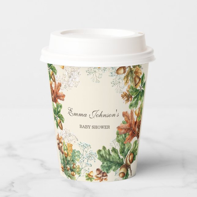 Rustic Autumn Woodland Baby Shower Paper Cups (Front)