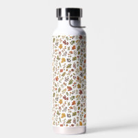 Rustic Autumn Woodland Mushroom Leaves Pattern