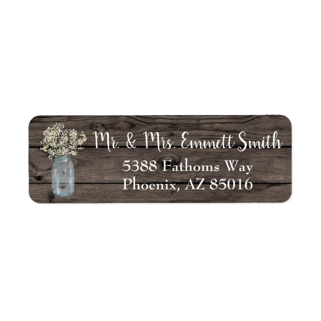 Rustic Babies Breath Floral Country Vintage Wood (Front)