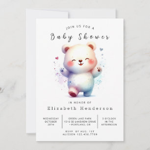Rustic Baby Bear Baby Shower Invitation