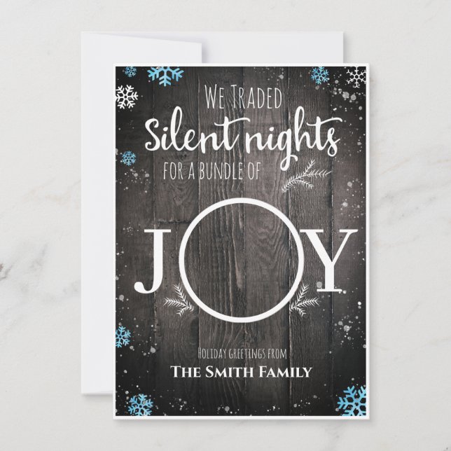 Rustic baby boy Christmas Holiday Card (Front)