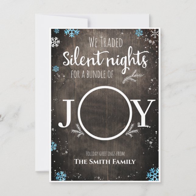 Rustic baby boy Christmas Holiday Card (Front)