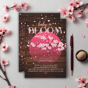 Rustic Baby in Bloom Sakura Cherry Blossom Enclosure Card