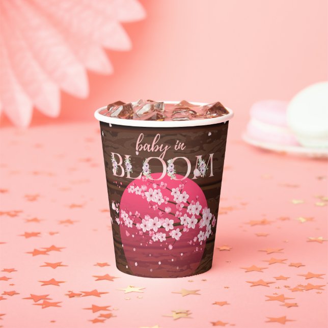 Rustic Baby in Bloom Sakura Cherry Blossom  Paper Cups (Insitu)