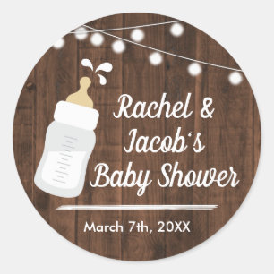 Rustic Baby is Brewing Baby Shower Favour Label