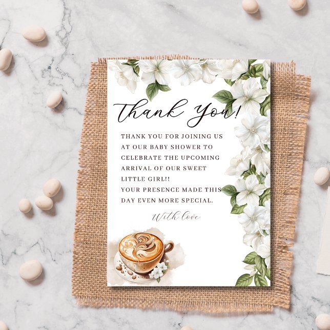 Rustic Baby is Brewing Coffee Baby Shower Thank You Card (Creator Uploaded)