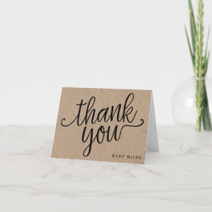 Rustic Baby Note, Kraft, Gender Neutral Thank You Card
