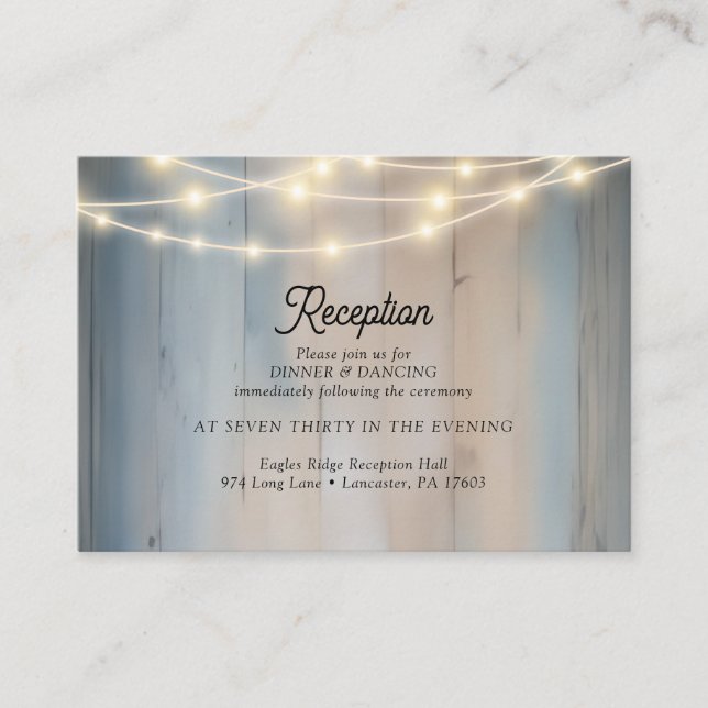 Rustic Baby’s Breath Mason Jar Wedding Reception  Enclosure Card (Front)