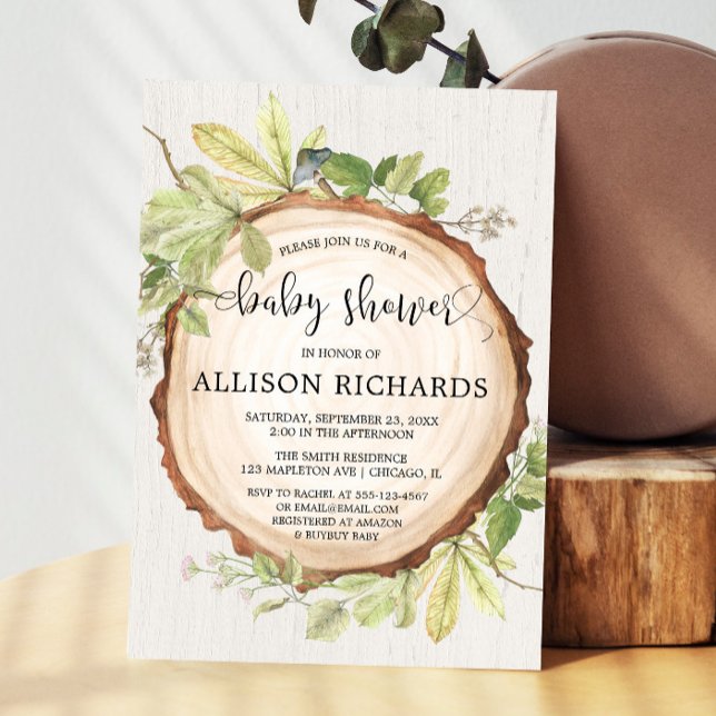Rustic baby shower gender neutral woodland invitation (Creator Uploaded)