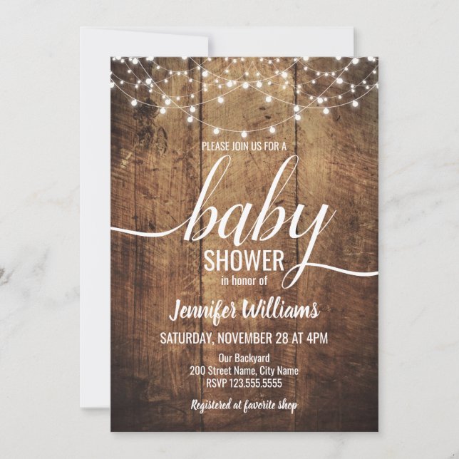 Rustic Baby Shower Invitation (Front)