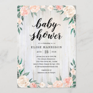 Rustic Baby Shower Invitations for Girls