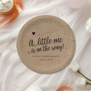 Rustic Baby Shower, Kraft, Gender Neutral Custom Paper Plate