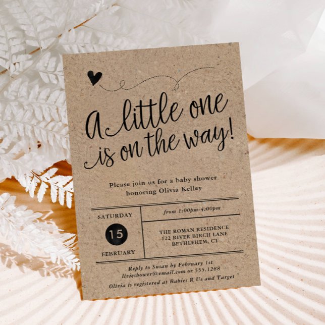 Rustic Baby Shower, Kraft, Gender Neutral Invitation (Creator Uploaded)