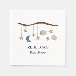 Rustic Baby Shower Night Sky Mobile Napkin