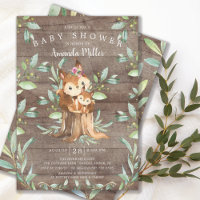 Rustic Baby Squirrel and Mum Baby Shower