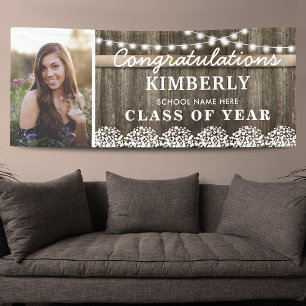 Rustic Babys Breath 2019 Graduation Photo Banner