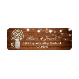 Rustic Baby's Breath Lights Return Address Label