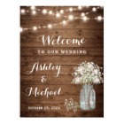 Rustic Baby's Breath Mason Jar Lights Wedding Sign