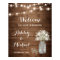 Rustic Baby's Breath Mason Jar Lights Wedding Sign