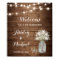Rustic Baby's Breath Mason Jar Lights Wedding Sign
