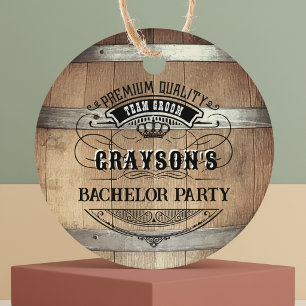 Rustic Bachelor Party Team Groom Favour Tags
