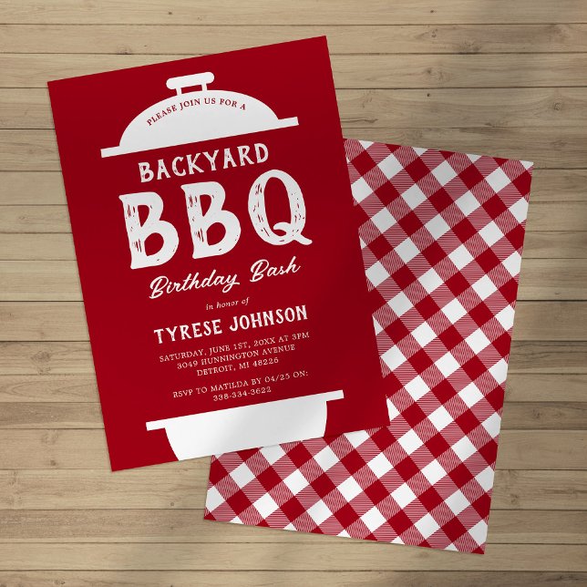 Rustic Backyard BBQ Birthday Party Invitation (Creator Uploaded)