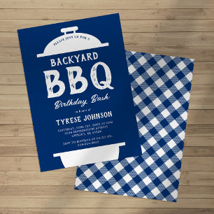 Rustic Backyard BBQ Birthday Party Invitation