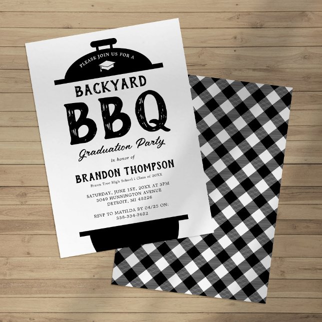 Rustic Backyard BBQ Graduation Party Invitation (Creator Uploaded)