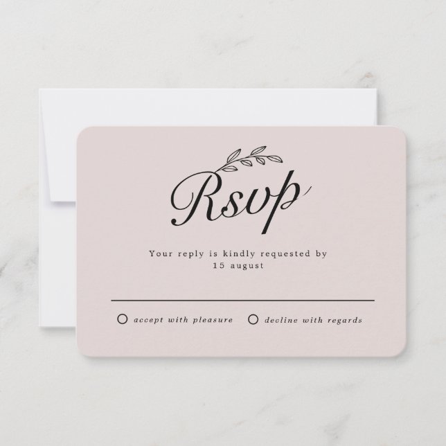 Rustic Backyard Botanical Leaf Hand Script RSVP In Invitation (Front)