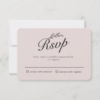 Rustic Backyard Botanical Leaf Hand Script RSVP In Invitation