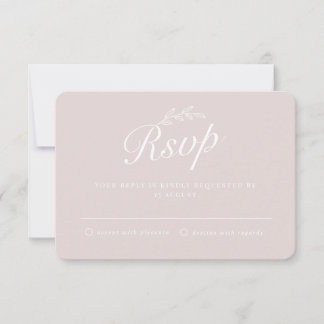 Rustic Backyard Botanical Leaf Hand Script Wedding Invitation