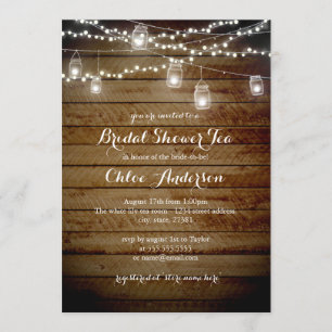 Rustic Backyard High Tea Bridal Shower Invitation