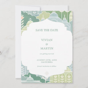 Rustic Baho Floral Vintage Pattern Wedding Save The Date