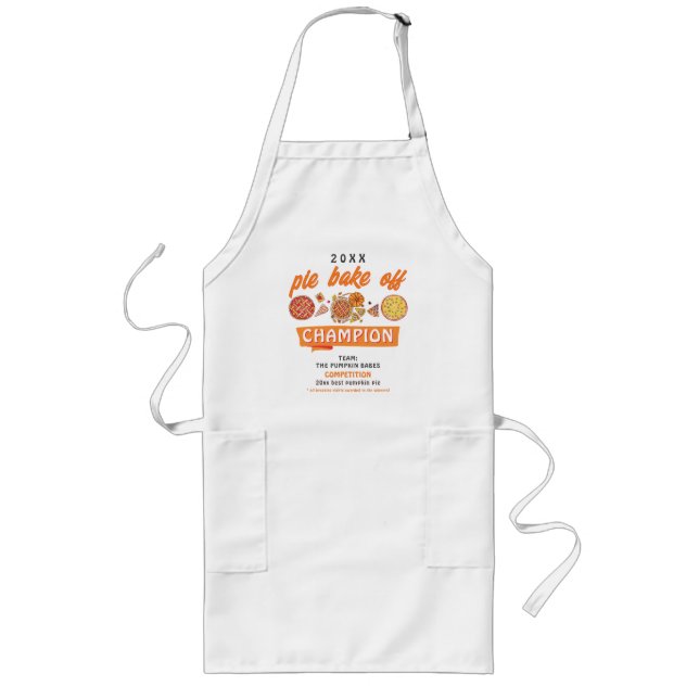 Rustic Bake Off Pumpkin Pie Competition Champion Long Apron (Front)