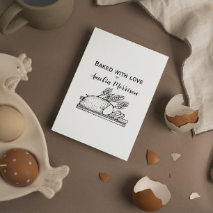 Rustic Baked with Love Vintage Bread Custom Rubber Stamp