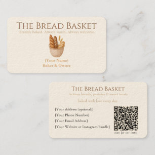 Rustic Bakery Business Card with Bread Logo