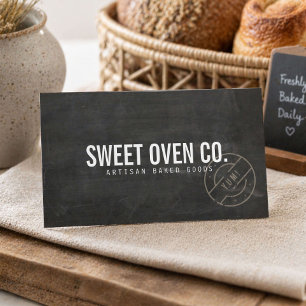Rustic Bakery Chalkboard Business Card