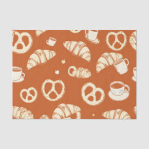 Rustic Bakery Croissants and Pretzels Hand-Drawn  Tissue Paper