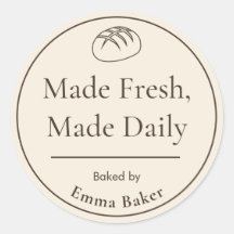 Rustic Bakery Fresh Baked Goods Round Sticker