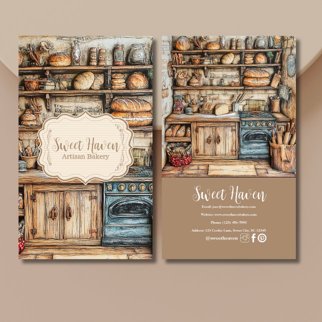 Rustic Bakery Junk Journal Business Card (Creator Uploaded)